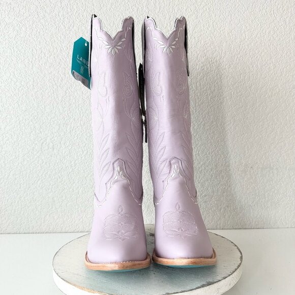 Lane SWEET MEMORIES Knee High Womens Cowboy Boots 10 Purple Cowgirl Western Tall - Picture 5 of 11